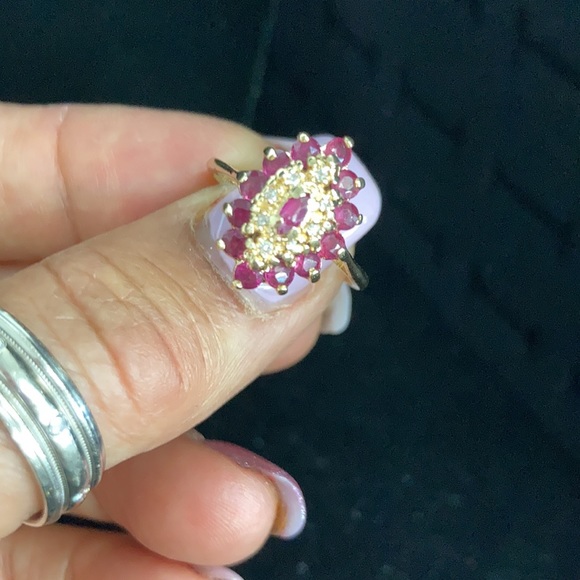Gorgeous July Birthstone Ring Ruby,Diamonds,14k - Picture 11 of 16